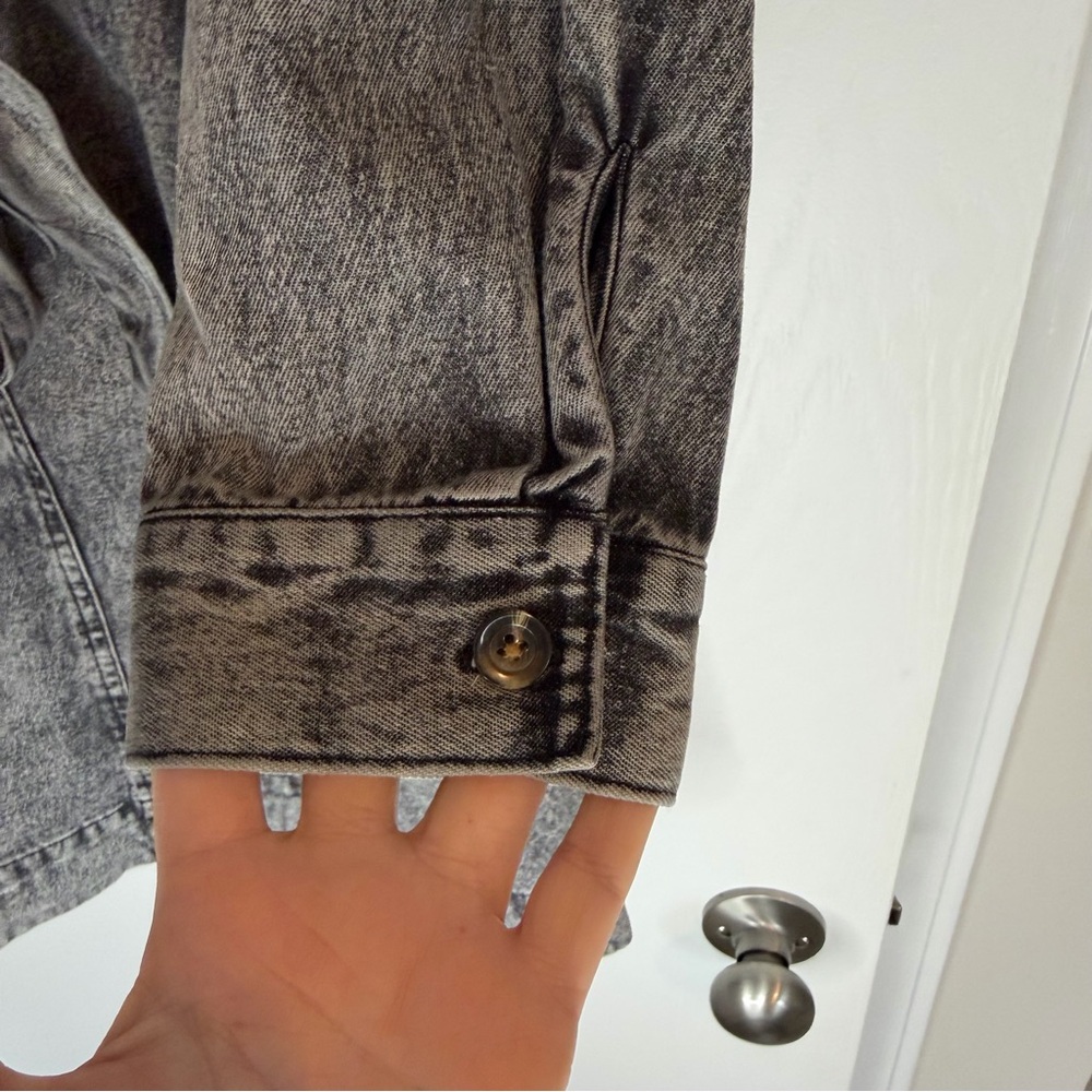 Who What Wear Charcoal Denim Shirt Dress - Picture 8 of 12
